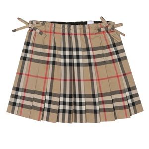 Girls Burberry Pleated Skirt